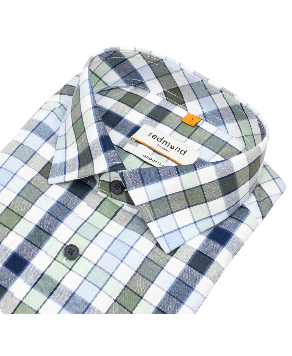 Redmond Kurzarmhemd - Comfort Fit - kariert - grün
