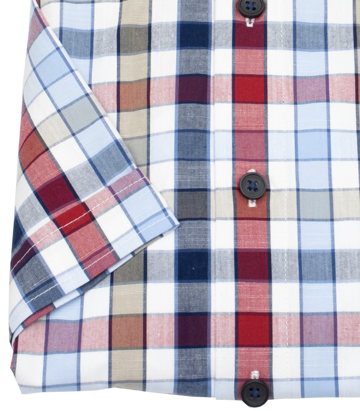Redmond Kurzarmhemd - Comfort Fit - kariert - rot