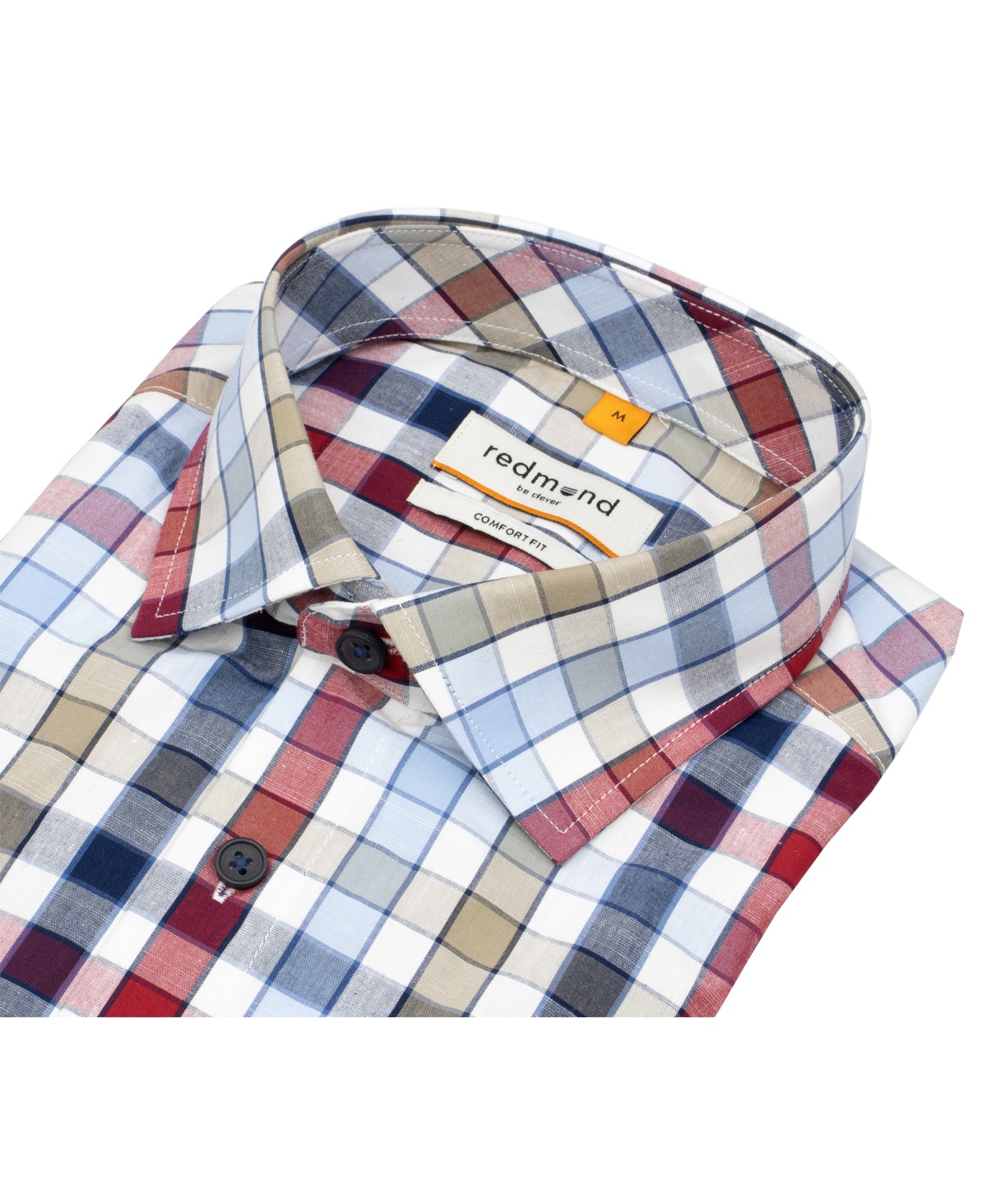 Redmond Kurzarmhemd - Comfort Fit - kariert - rot