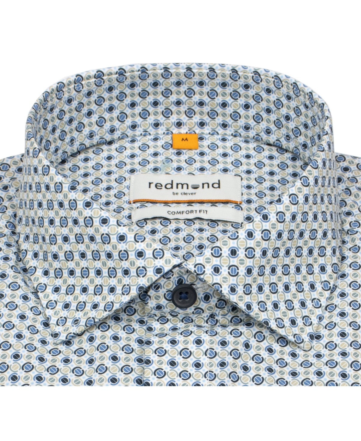 Redmond Kurzarmhemd - Comfort Fit - Print - blau