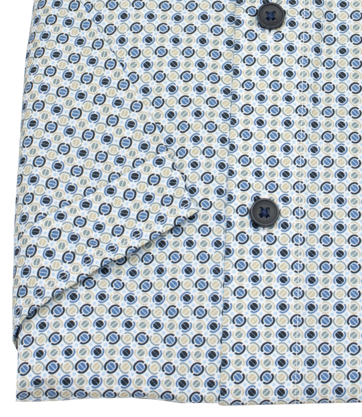Redmond Kurzarmhemd - Comfort Fit - Print - blau