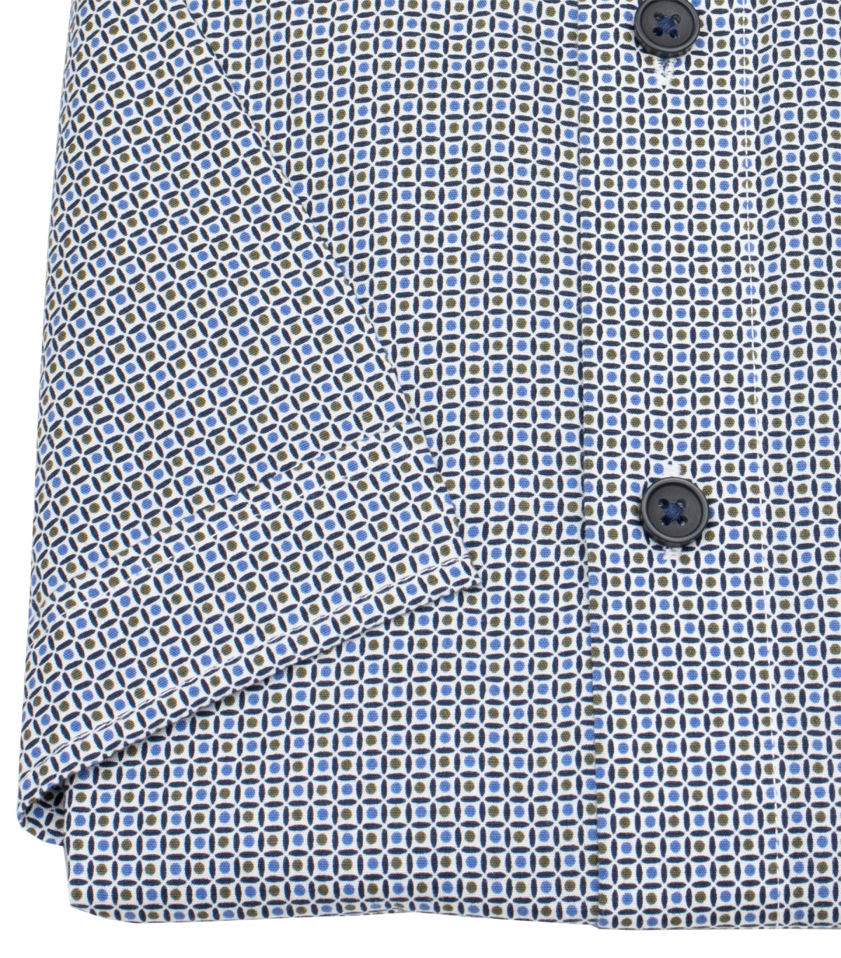 Redmond Kurzarmhemd - Comfort Fit - Print - blau / braun