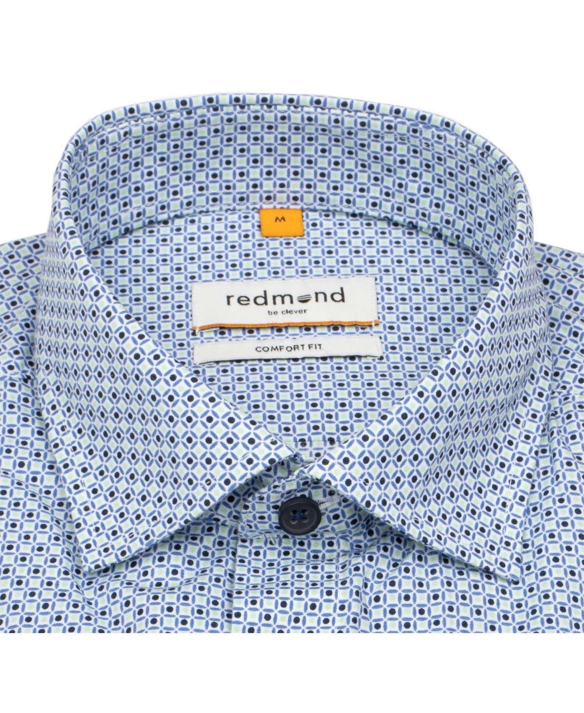 Redmond Kurzarmhemd - Comfort Fit - Print - blau / grün