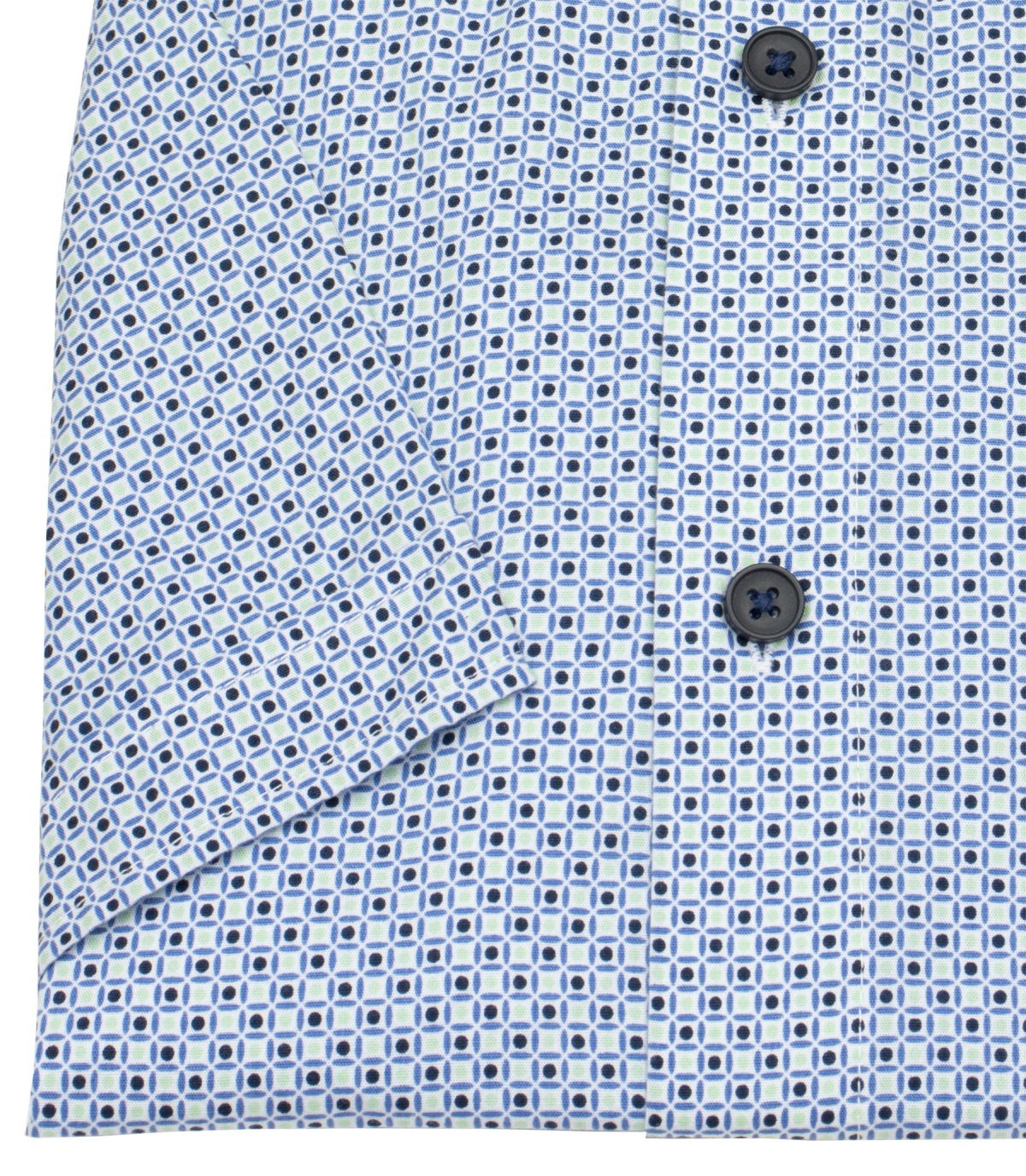 Redmond Kurzarmhemd - Comfort Fit - Print - blau / grün