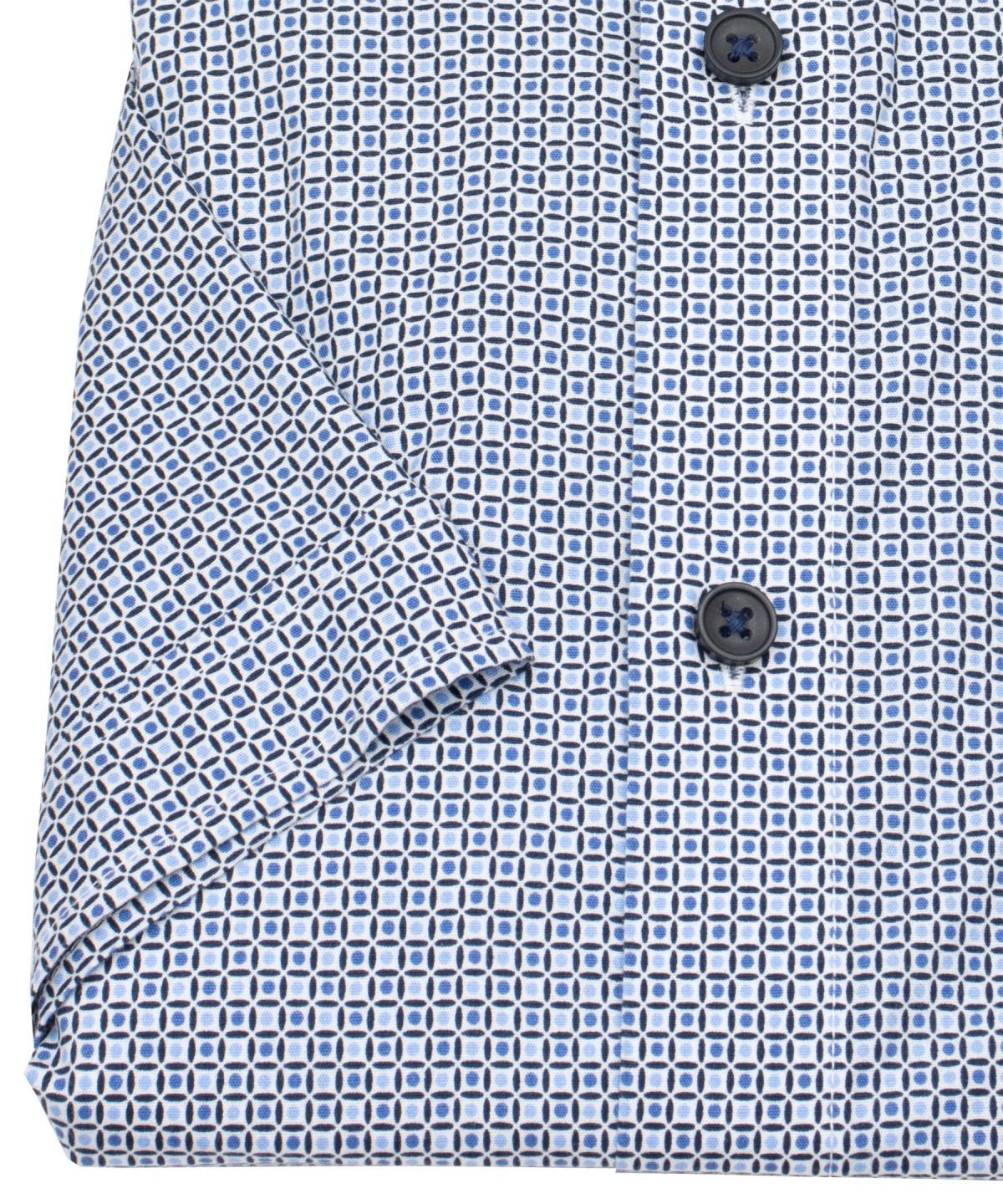 Redmond Kurzarmhemd - Comfort Fit - Print - blau / hellblau