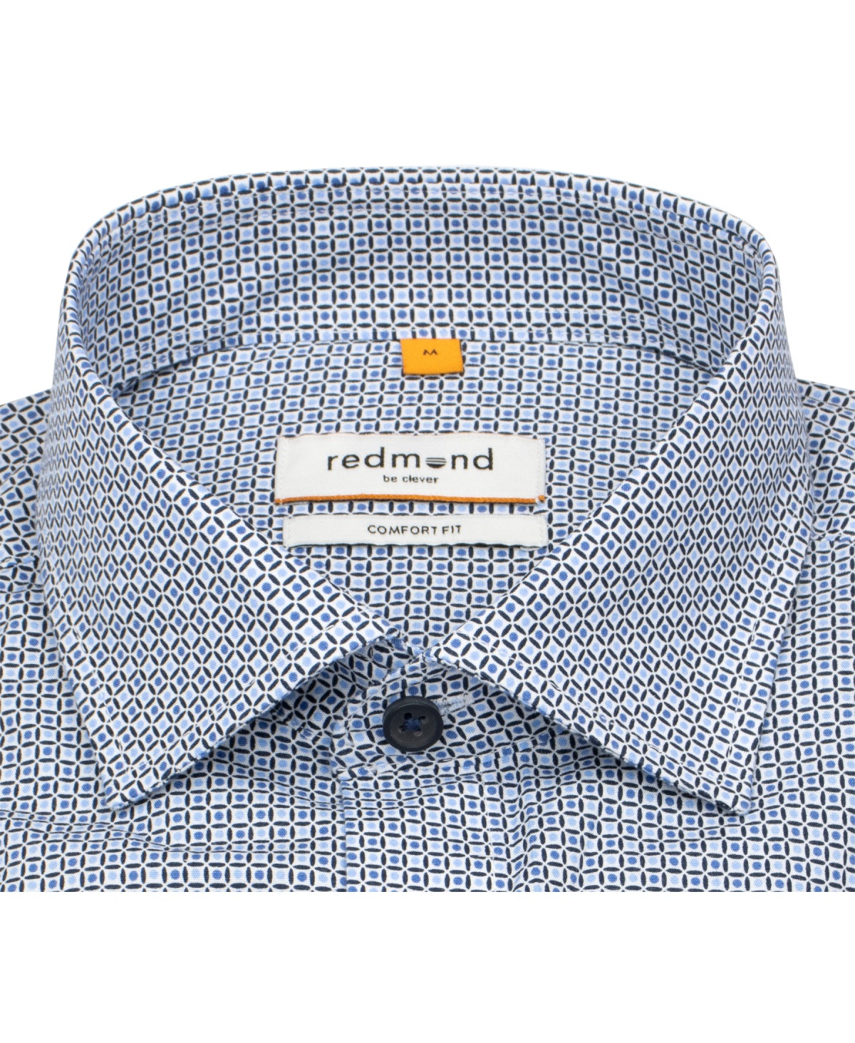 Redmond Kurzarmhemd - Comfort Fit - Print - blau / hellblau