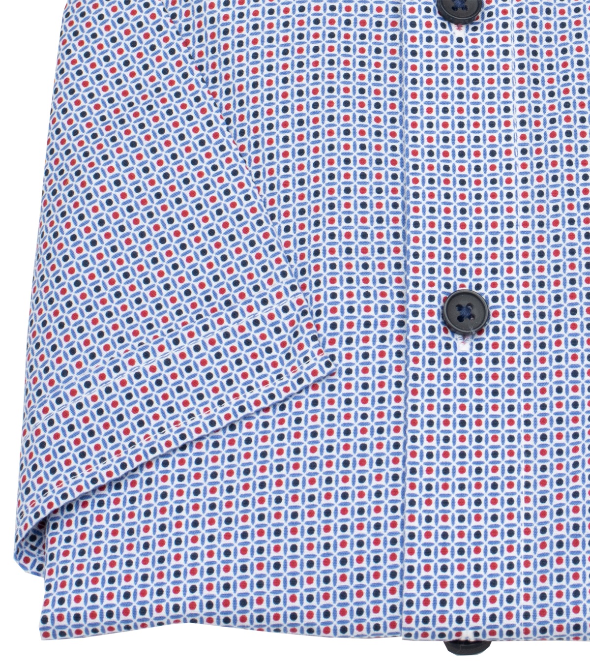 Redmond Kurzarmhemd - Comfort Fit - Print - blau / rot