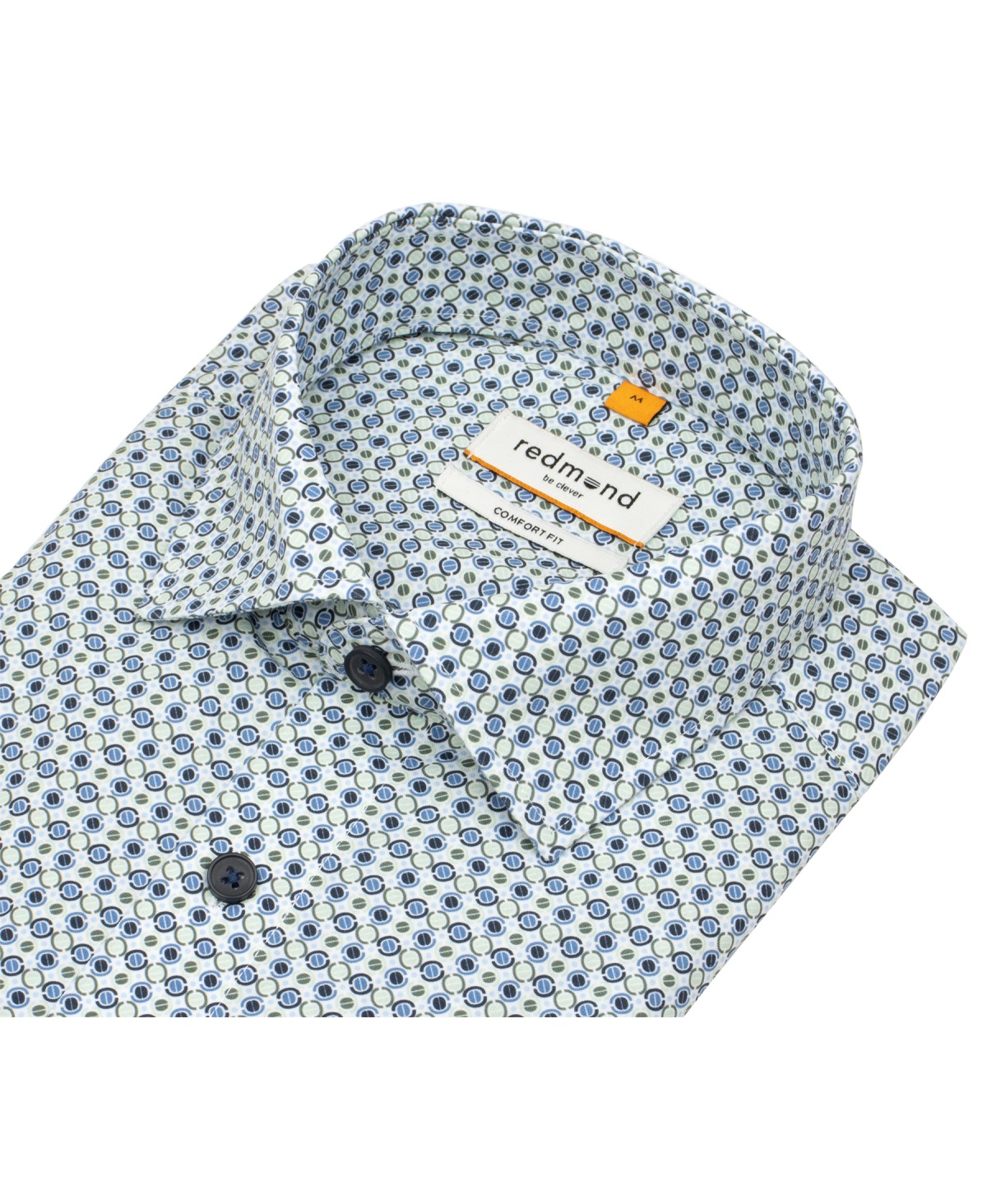 Redmond Kurzarmhemd - Comfort Fit - Print - grün