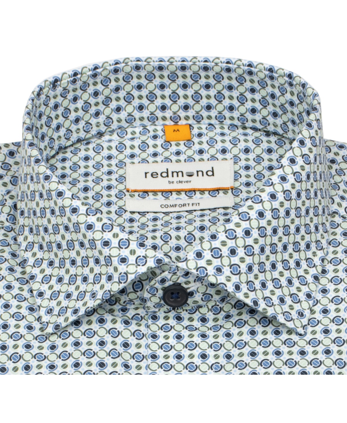 Redmond Kurzarmhemd - Comfort Fit - Print - grün