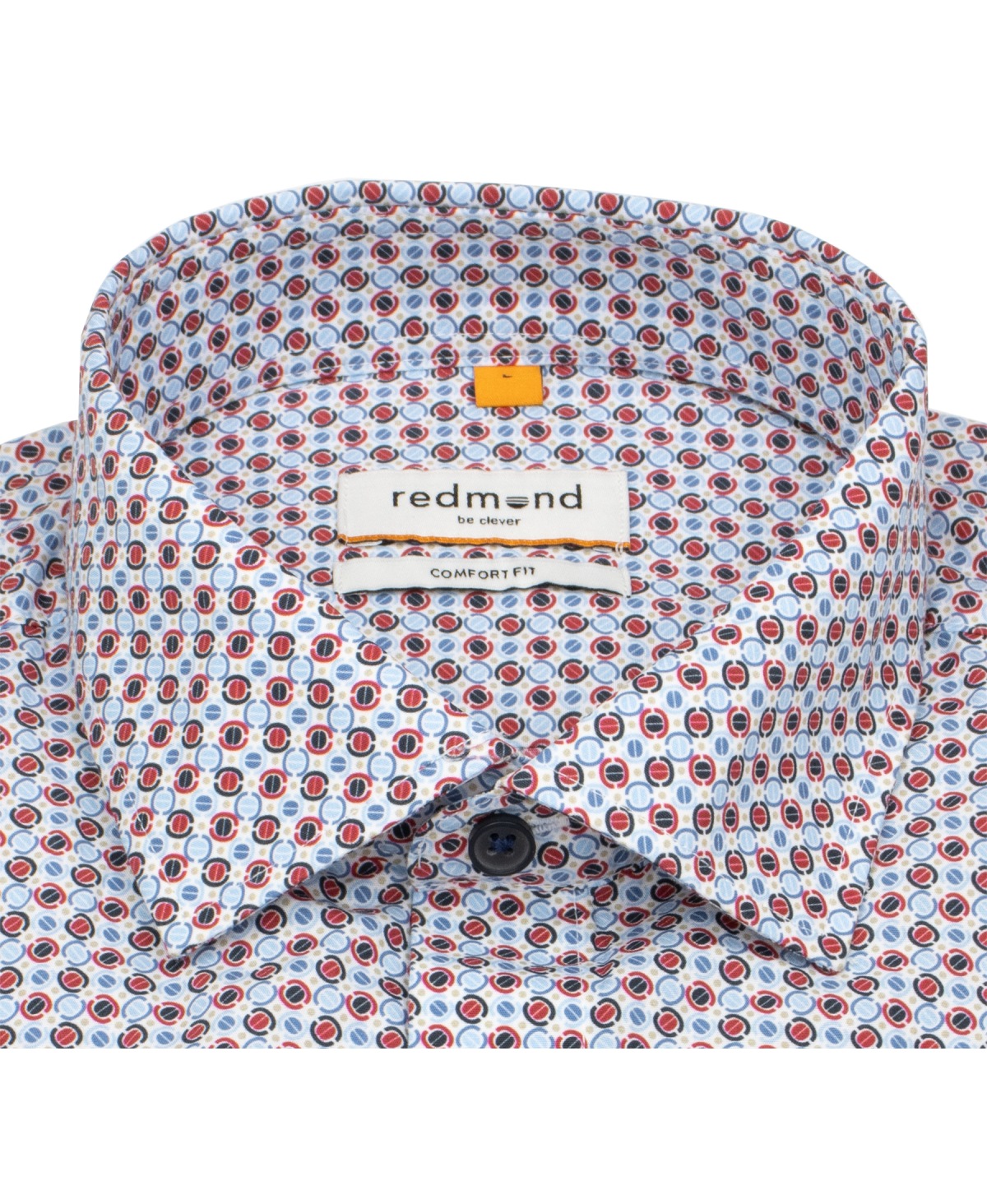 Redmond Kurzarmhemd - Comfort Fit - Print - rot