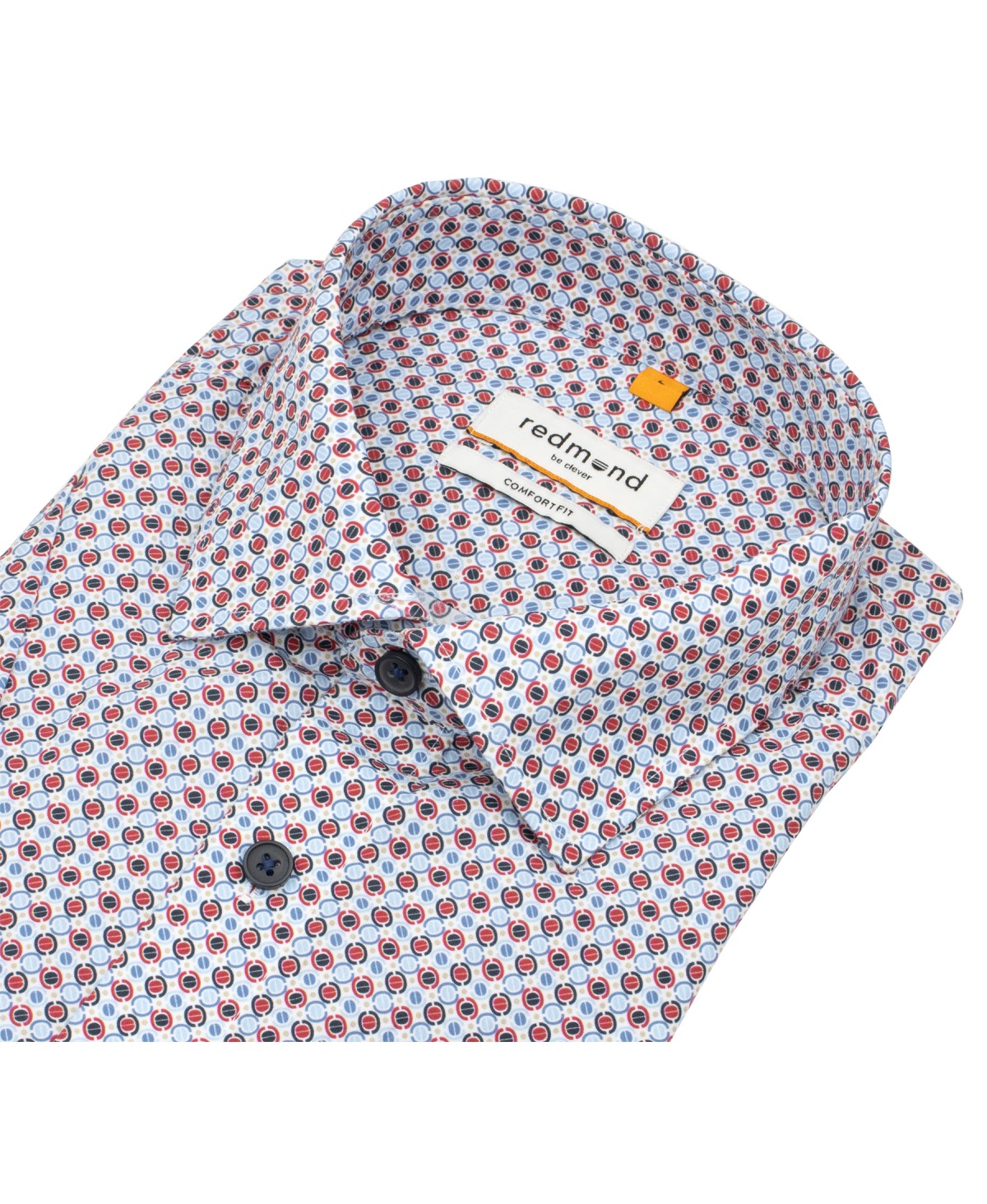 Redmond Kurzarmhemd - Comfort Fit - Print - rot