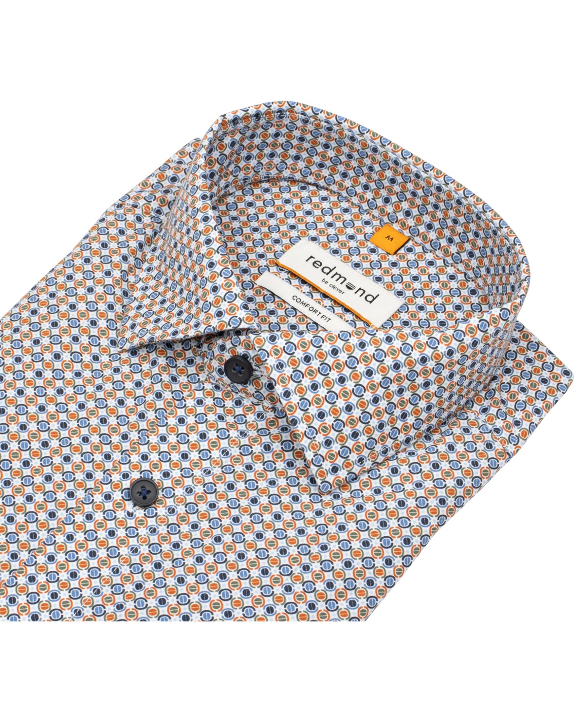 Redmond Kurzarmhemd - Comfort Fit - Print - terra rot