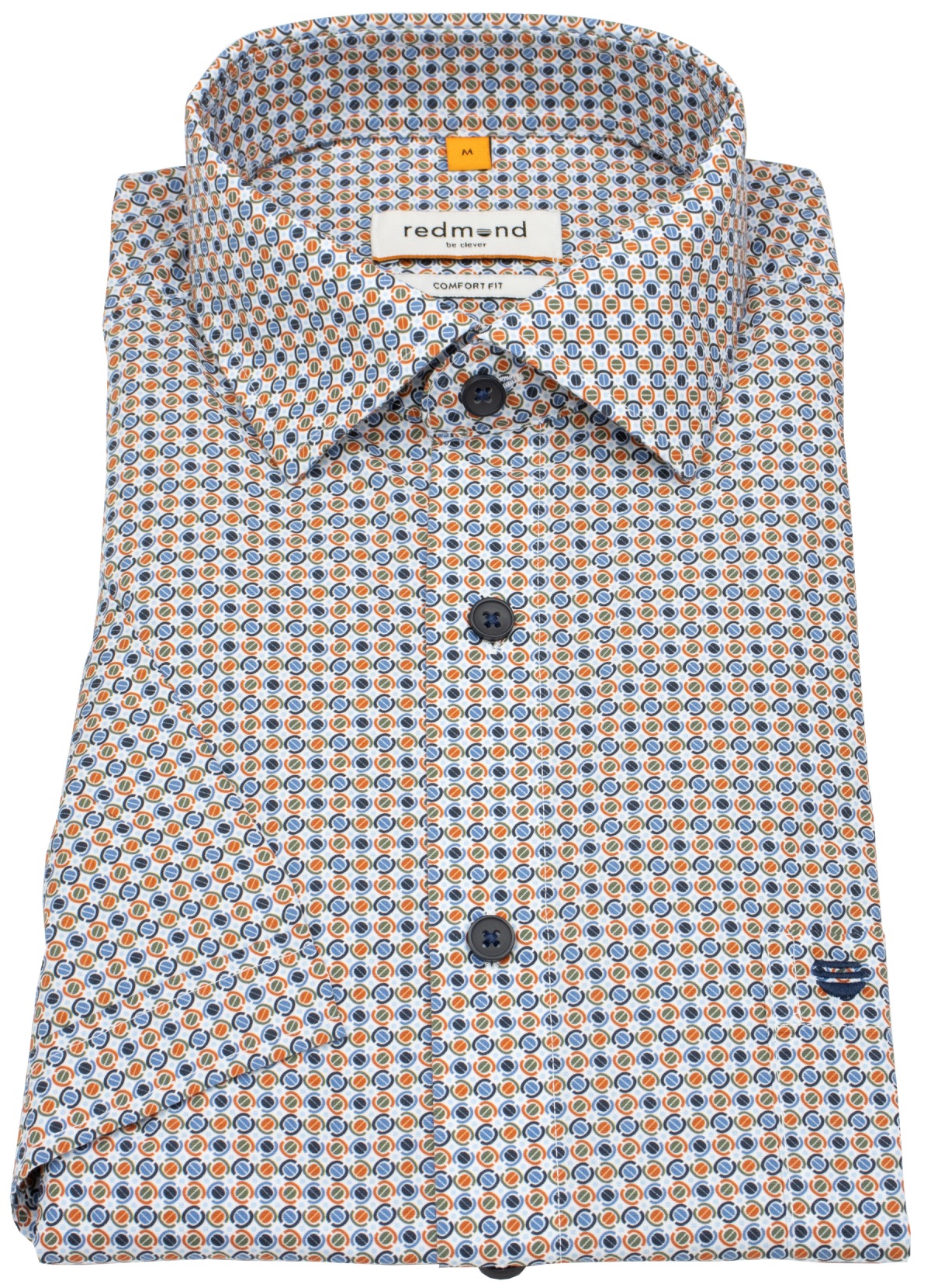 Redmond Kurzarmhemd - Comfort Fit - Print - terra rot