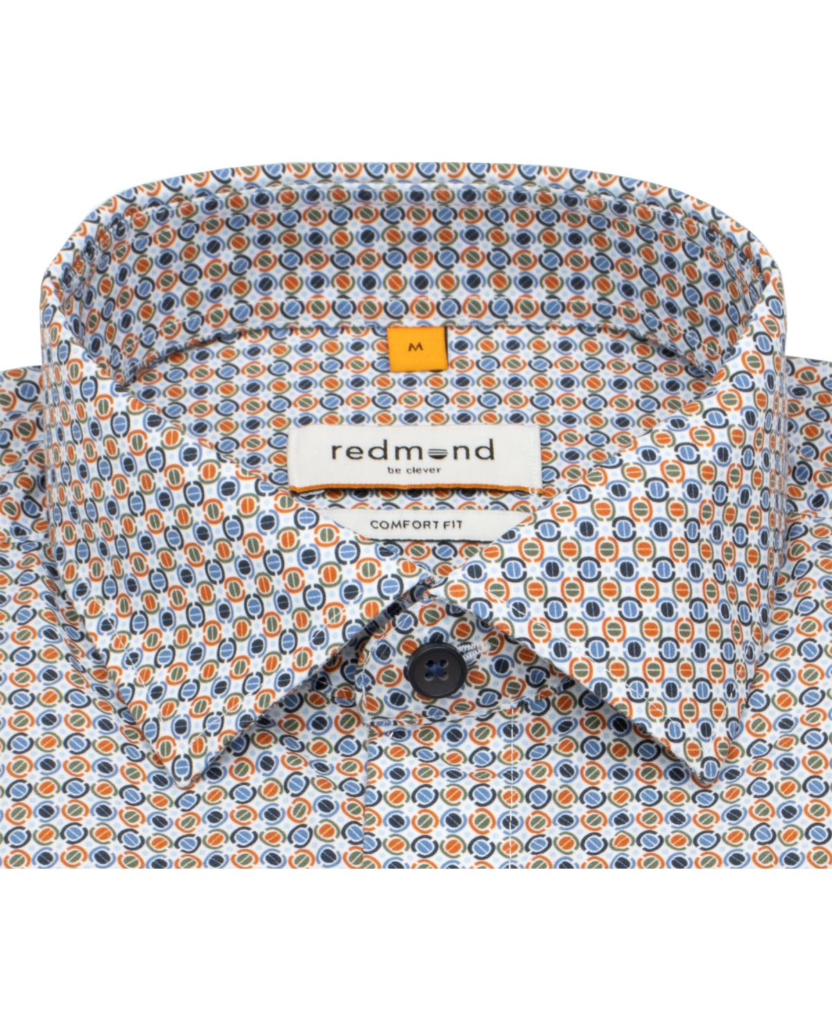 Redmond Kurzarmhemd - Comfort Fit - Print - terra rot