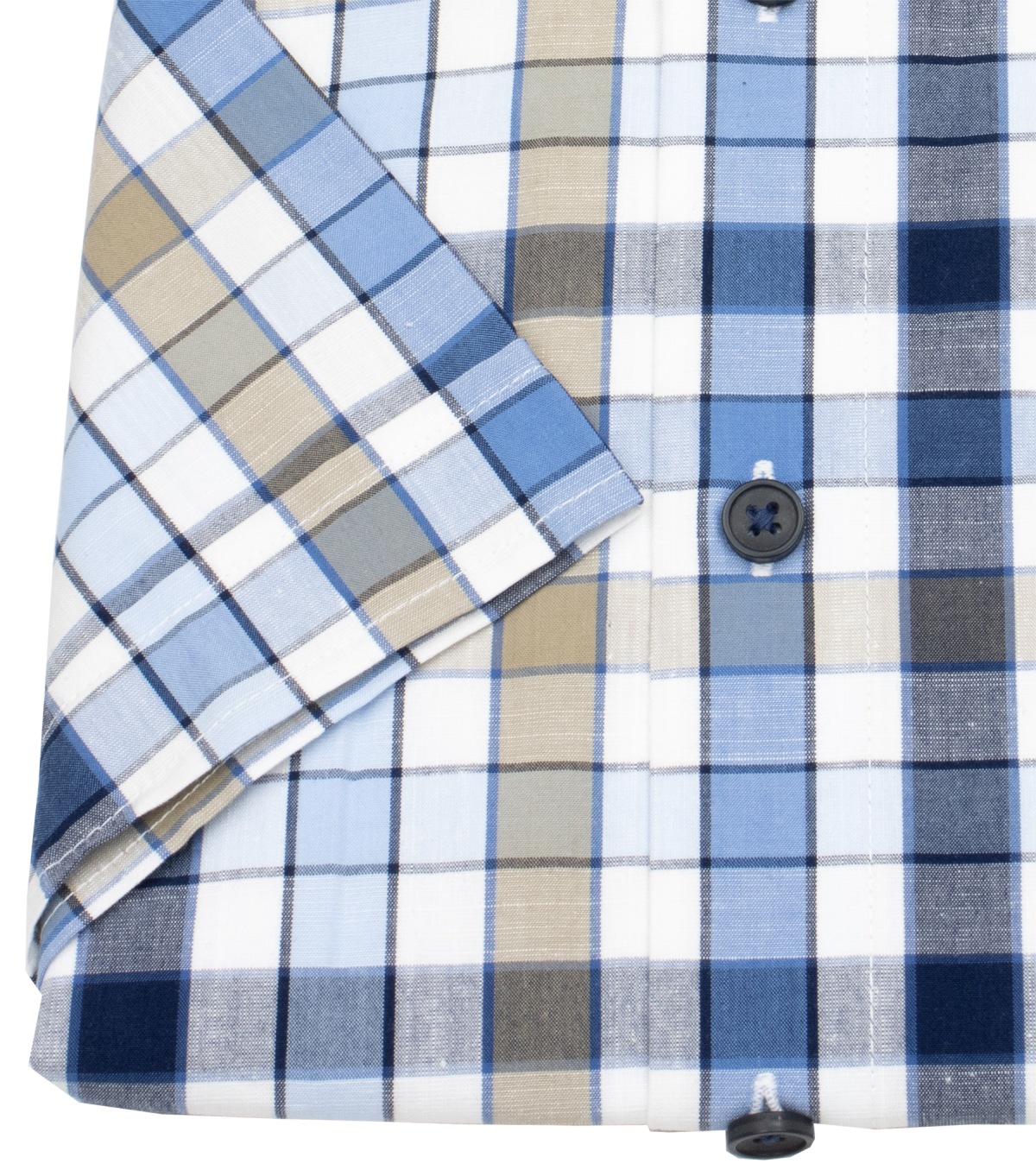 Redmond Kurzarmhemd - Modern Fit - kariert - blau