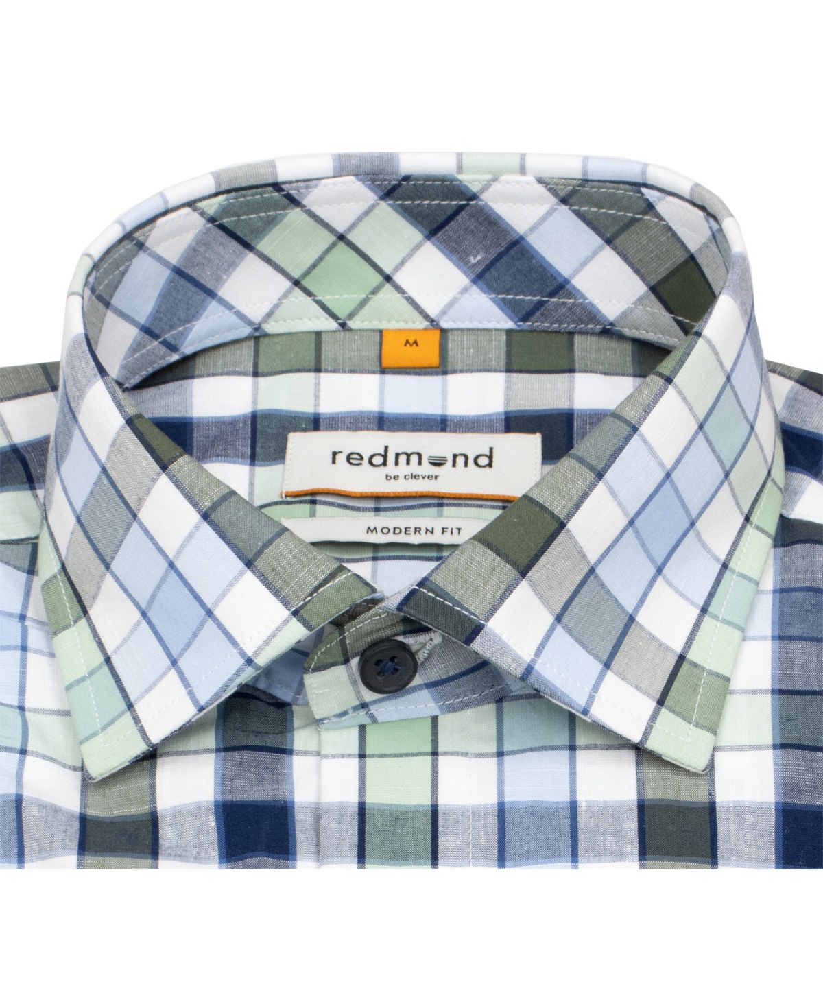 Redmond Kurzarmhemd - Modern Fit - kariert - grün