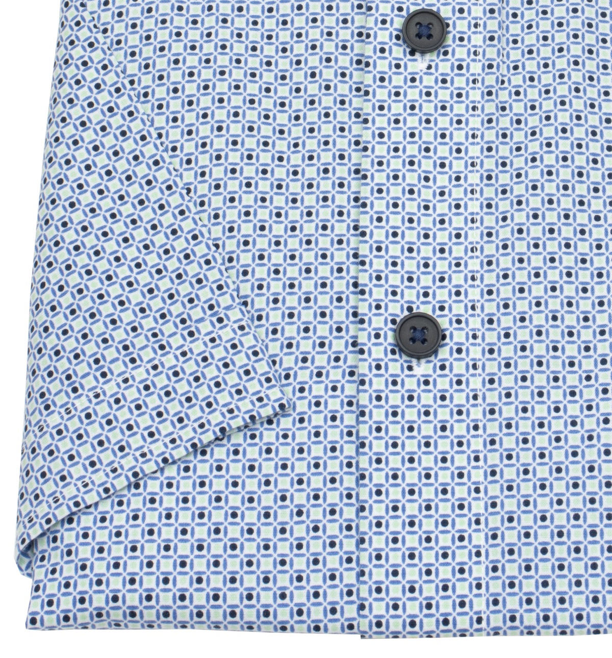 Redmond Kurzarmhemd - Modern Fit - Print - blau / grün