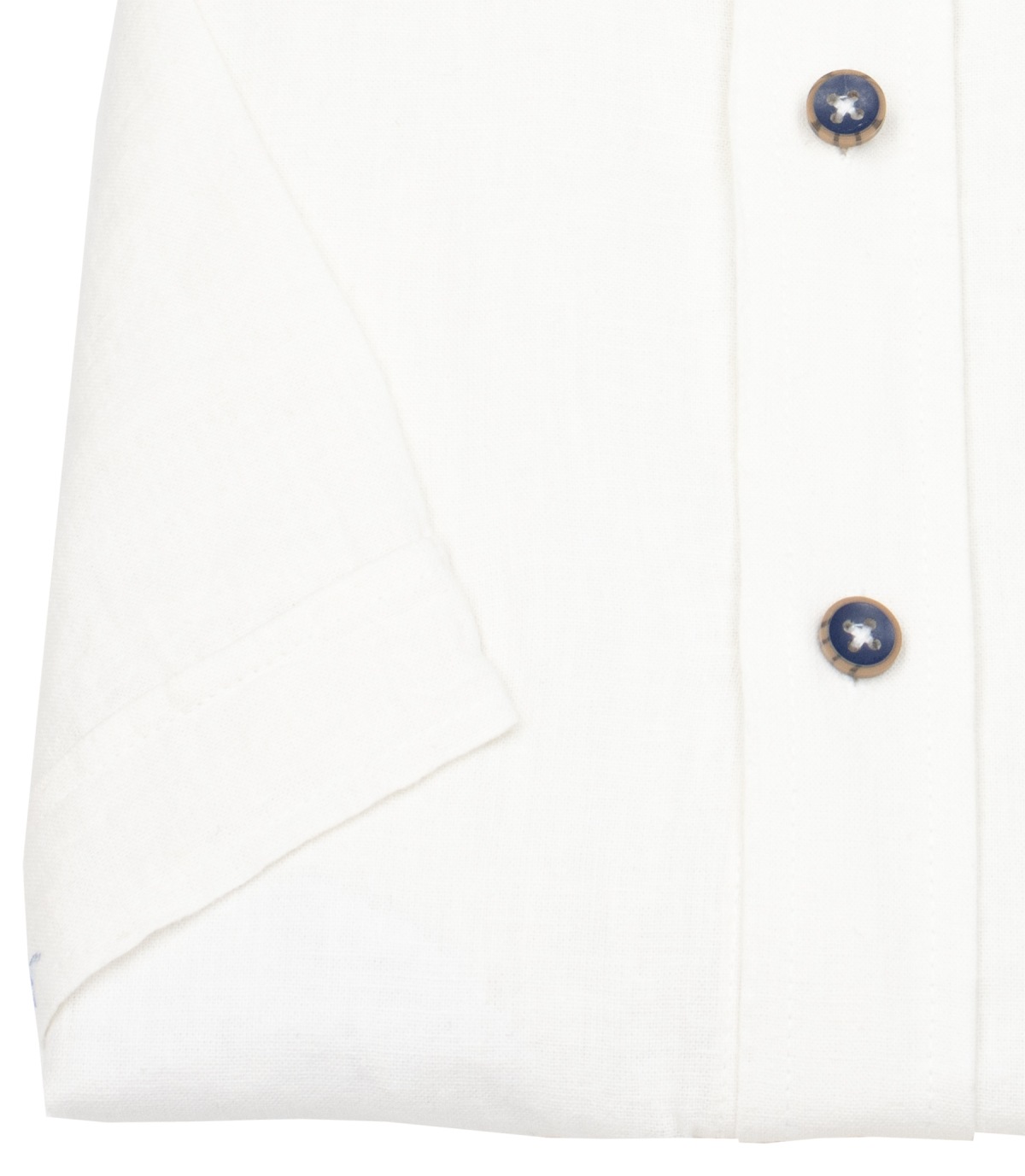 Redmond Kurzarmhemd - Regular Fit - Button Down Kragen - Leinen - weiß - ohne OVP