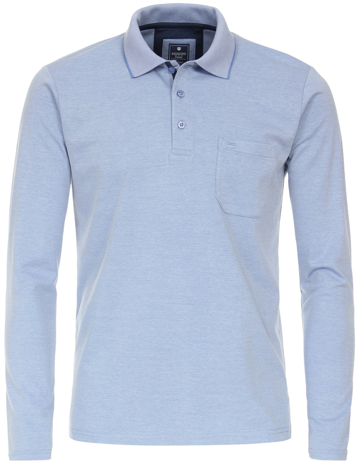 Redmond Poloshirt - Regular Fit - Langarm - Wash and Wear - hellblau