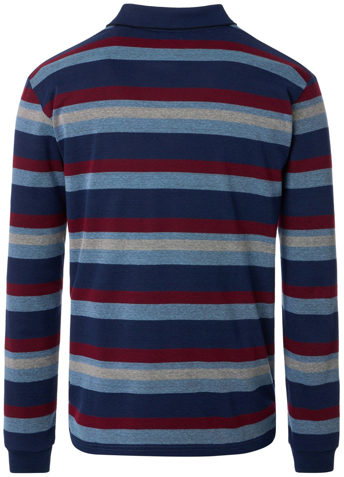 Redmond Poloshirt - Regular Fit - Langarm - Wash and Wear - Streifen - blau