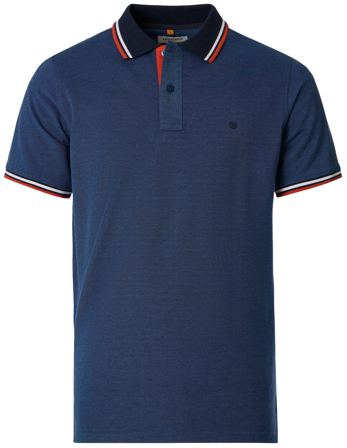 Redmond Poloshirt - Regular Fit - Piqué - Kontrastkragen - blau
