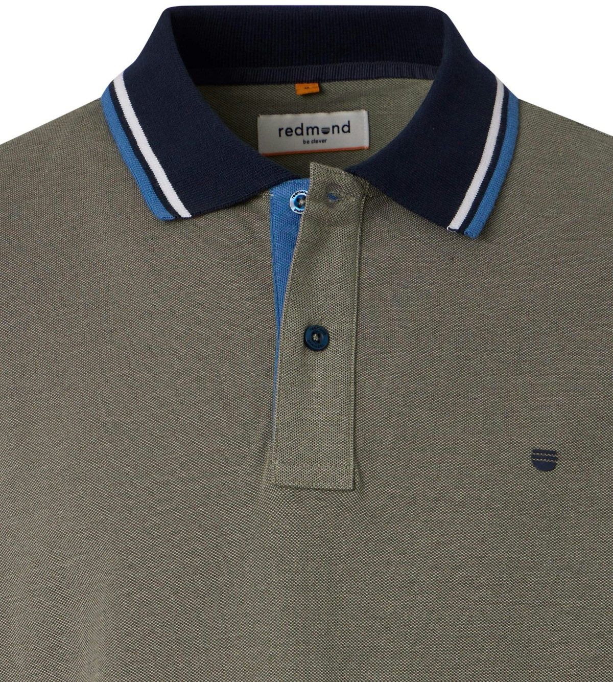 Redmond Poloshirt - Regular Fit - Piqué - Kontrastkragen - grün