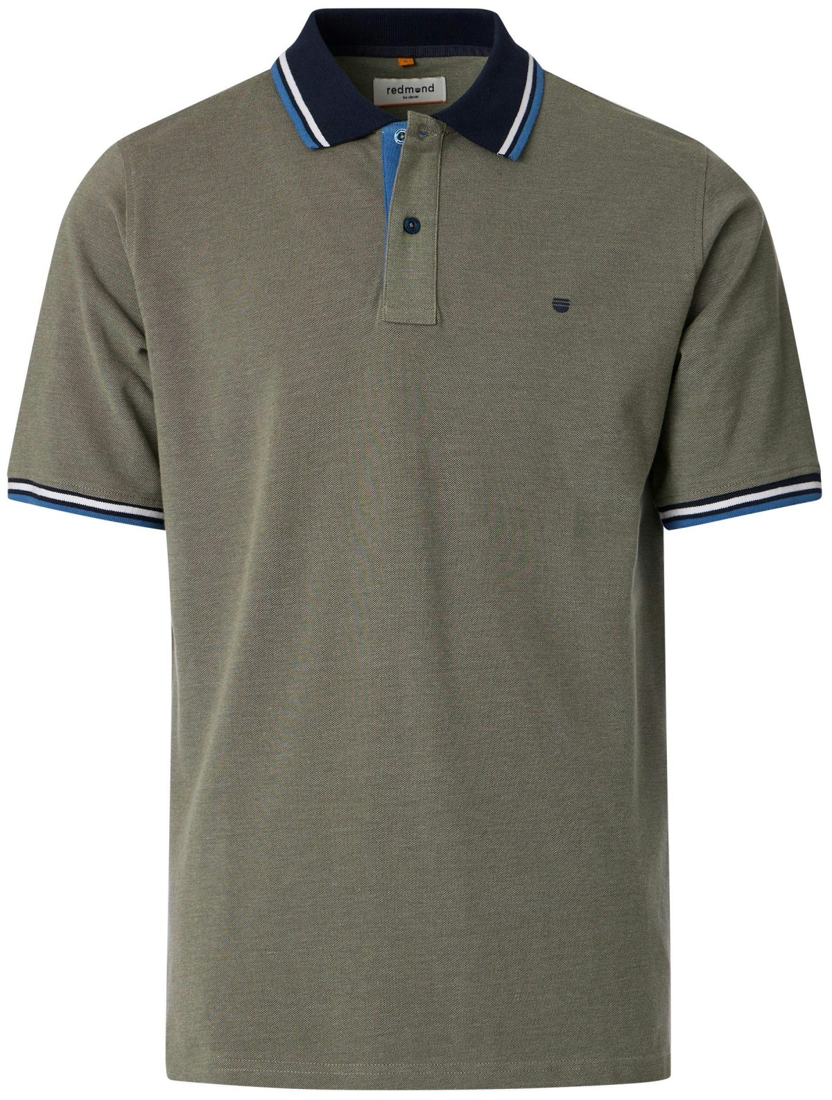 Redmond Poloshirt - Regular Fit - Piqué - Kontrastkragen - grün