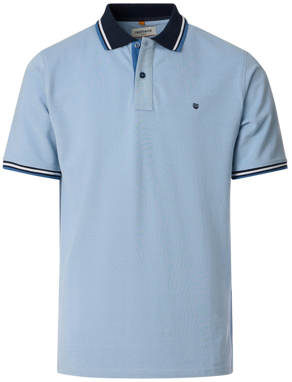 Redmond Poloshirt - Regular Fit - Piqué - Kontrastkragen - hellblau