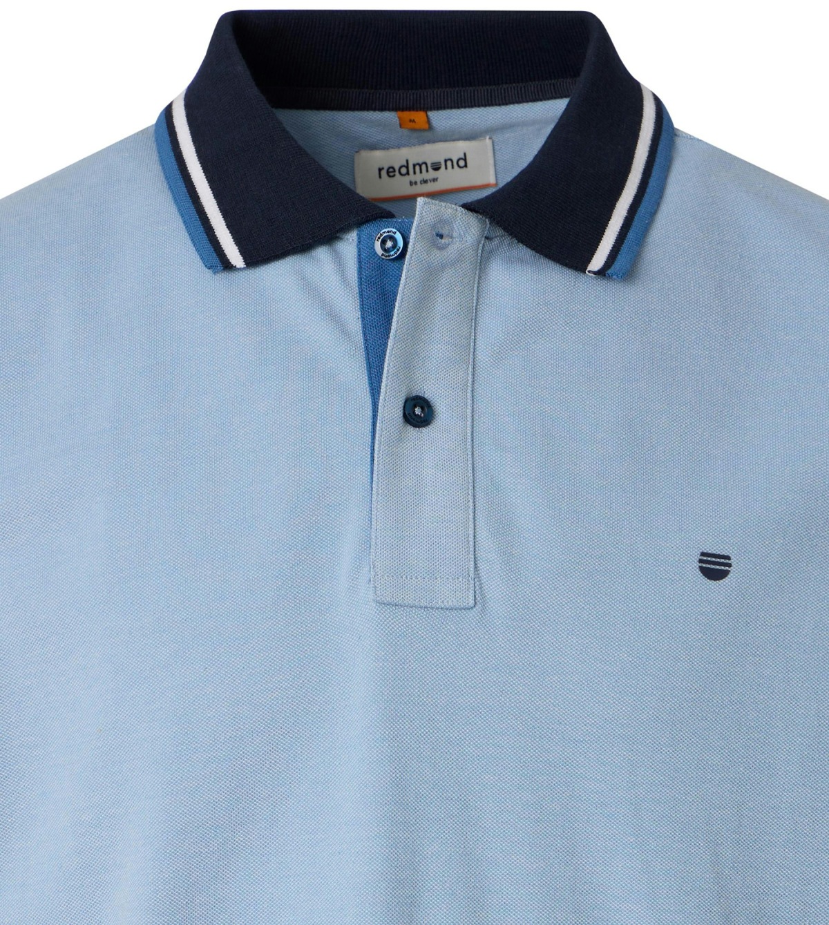 Redmond Poloshirt - Regular Fit - Piqué - Kontrastkragen - hellblau