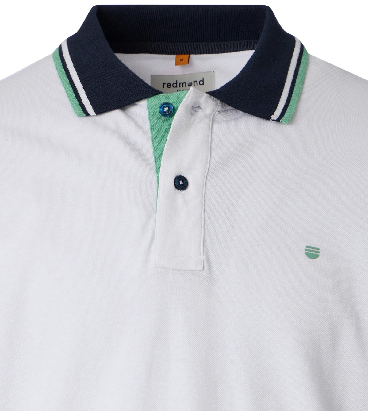 Redmond Poloshirt - Regular Fit - Piqué - Kontrastkragen - weiß