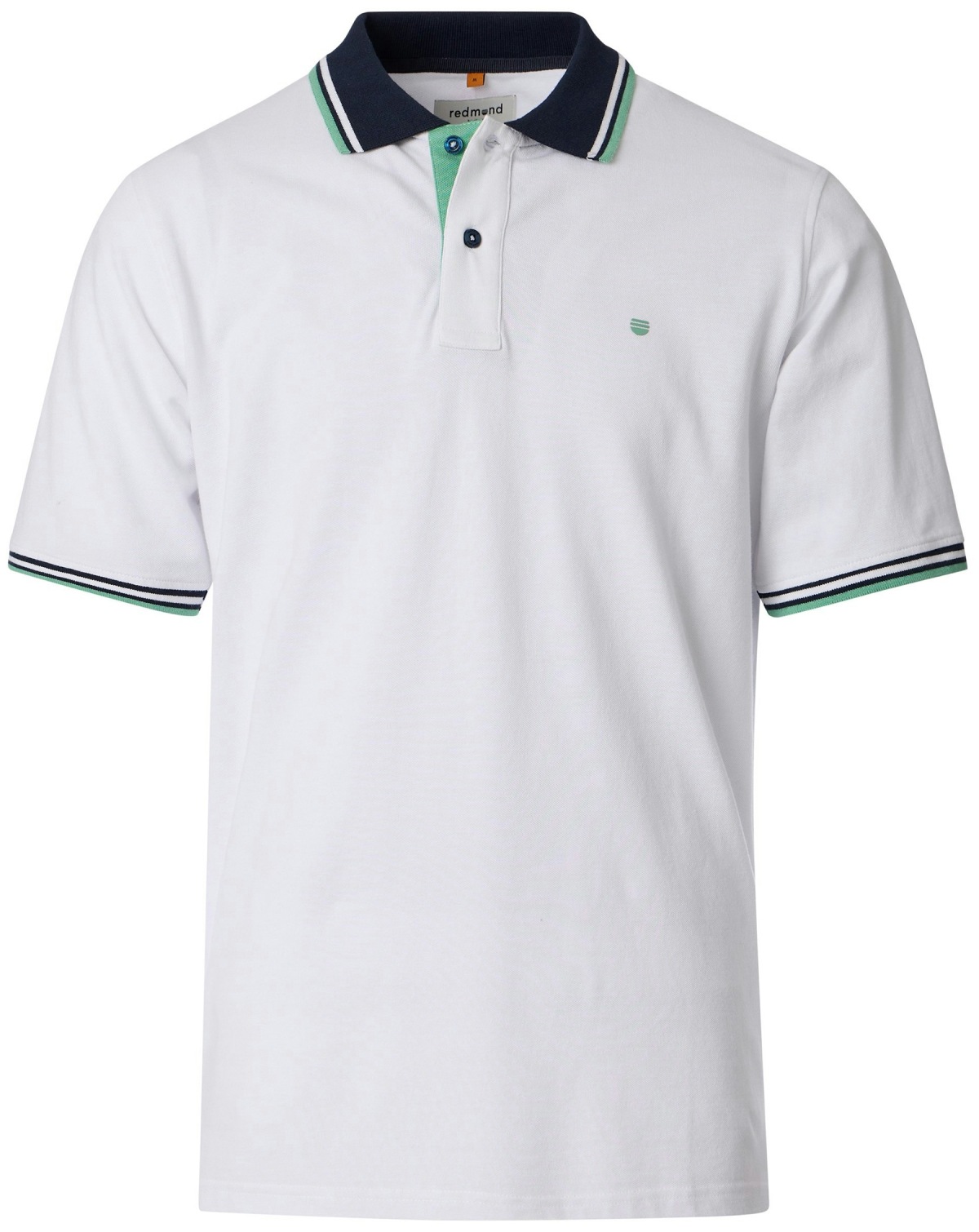 Redmond Poloshirt - Regular Fit - Piqué - Kontrastkragen - weiß