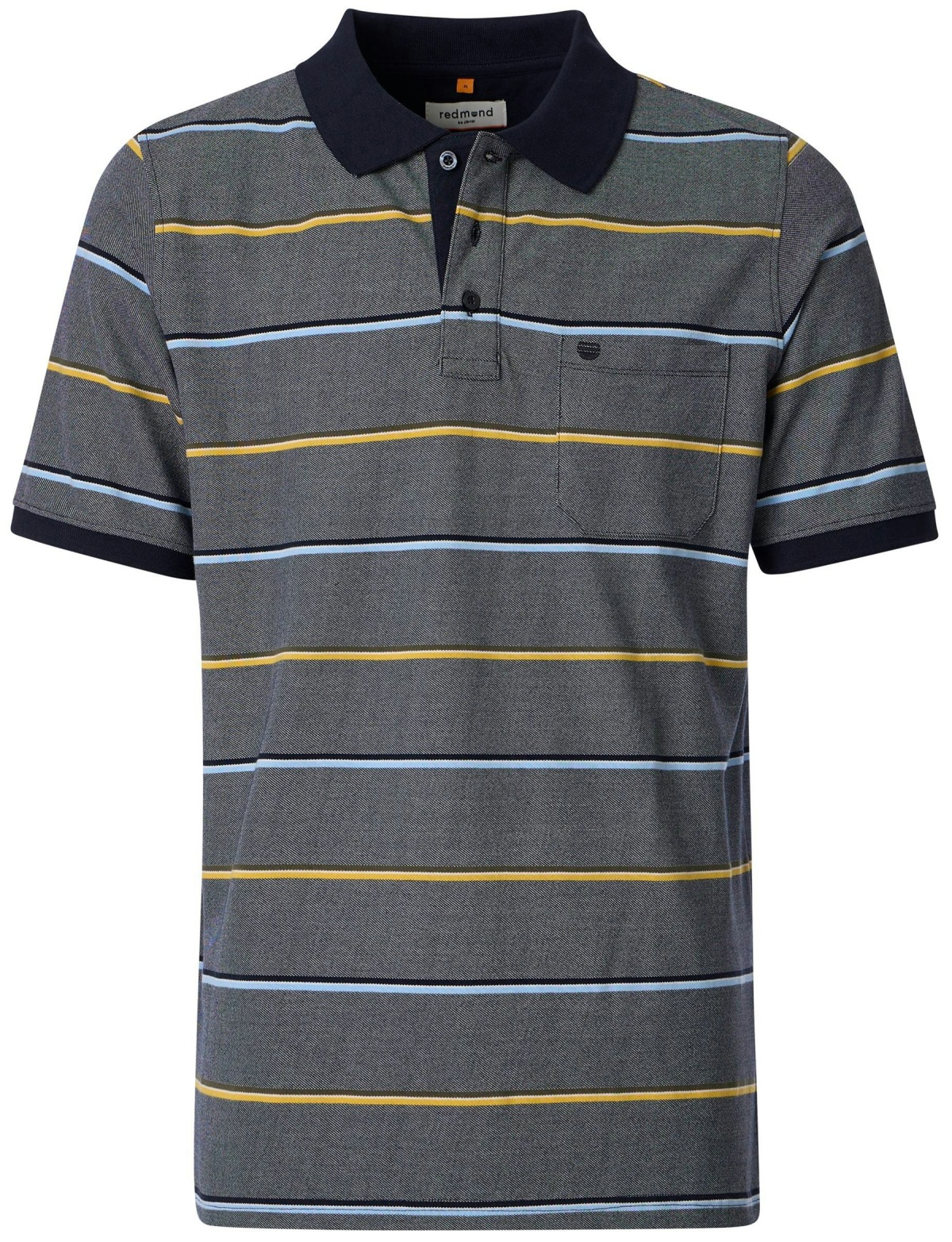 Redmond Poloshirt - Regular Fit - Piqué - Streifen - blau