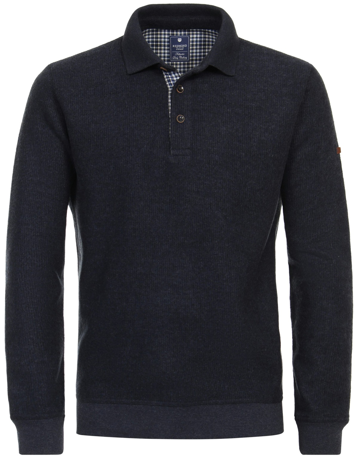 Redmond Pullover - Polokragen - Knopfleiste - dunkelblau