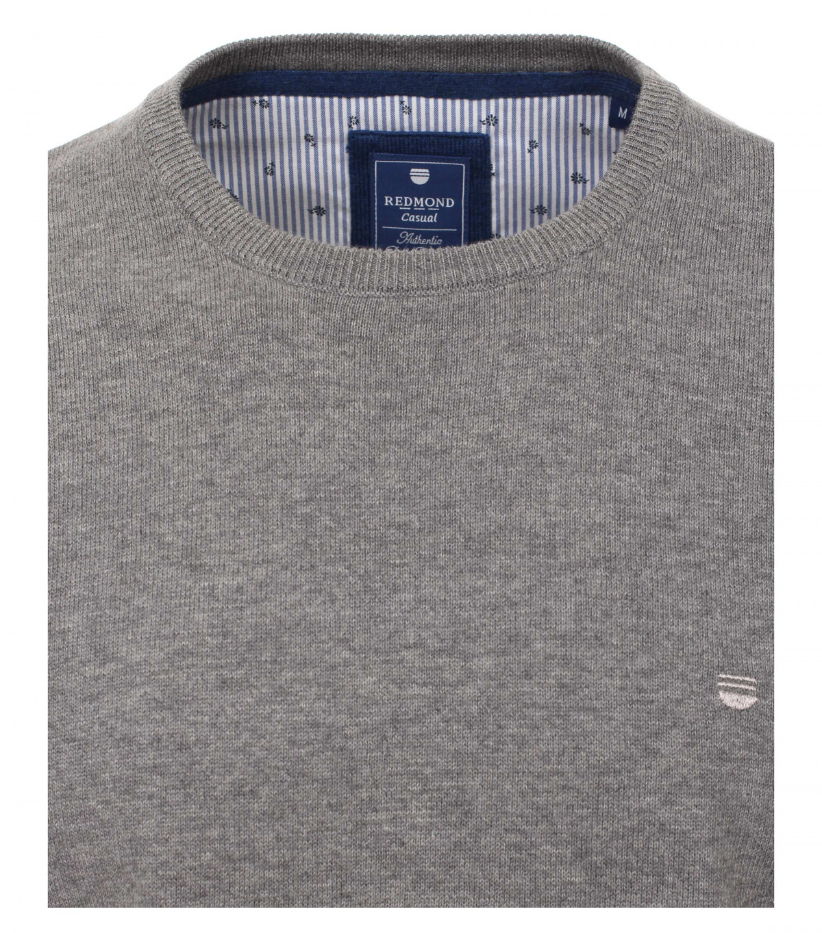 Redmond Pullover - Rundhals-Ausschnitt - grau