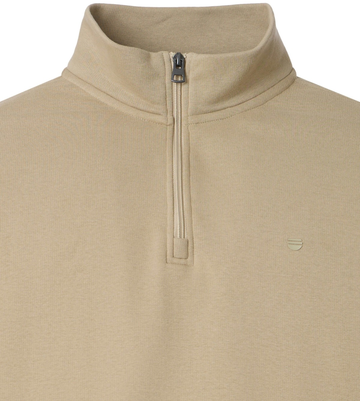 Redmond Pullover - Troyerkragen mit Reissverschluss - beige