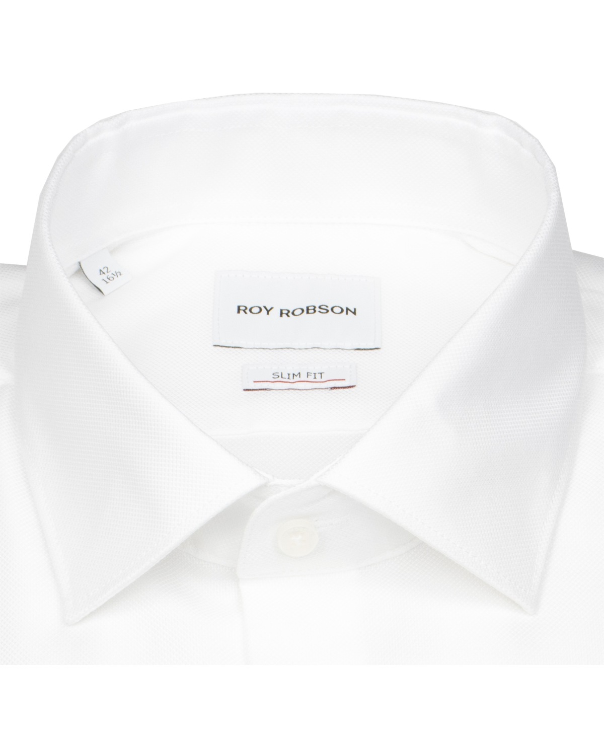 Roy Robson Hemd - Slim Fit - Kentkragen - Struktur - weiß - ohne OVP