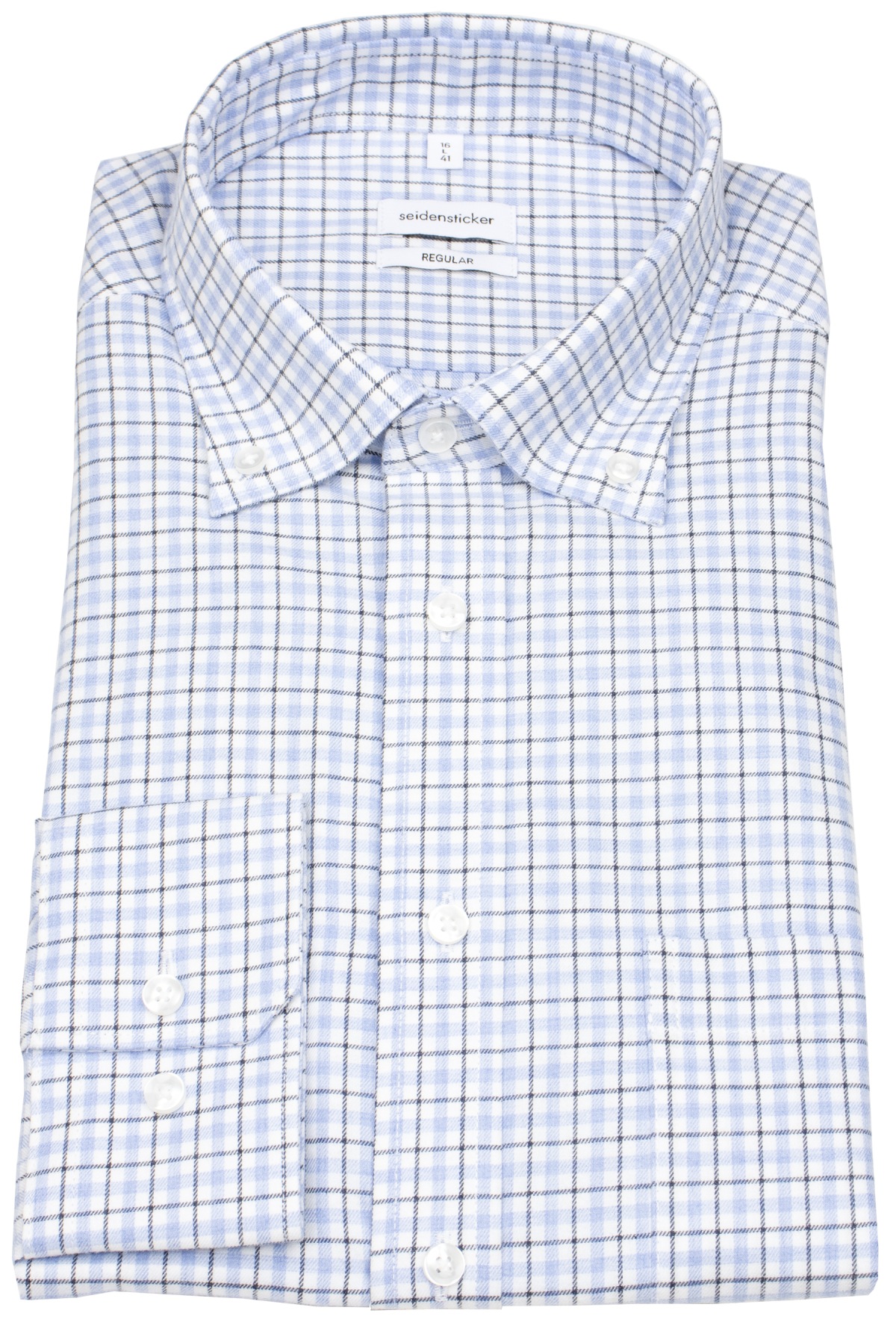 Seidensticker Hemd - Regular Fit - Button Down - kariert - blau