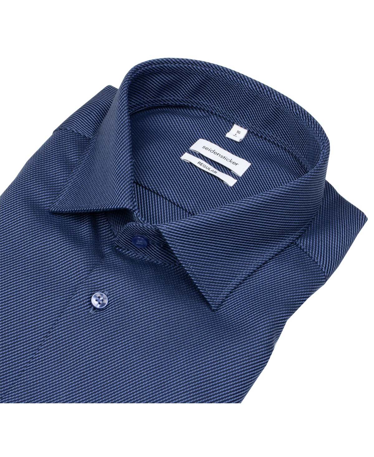 Seidensticker Chemise - Regular Fit - col Kent - fines rayures - bleu foncé / bleu