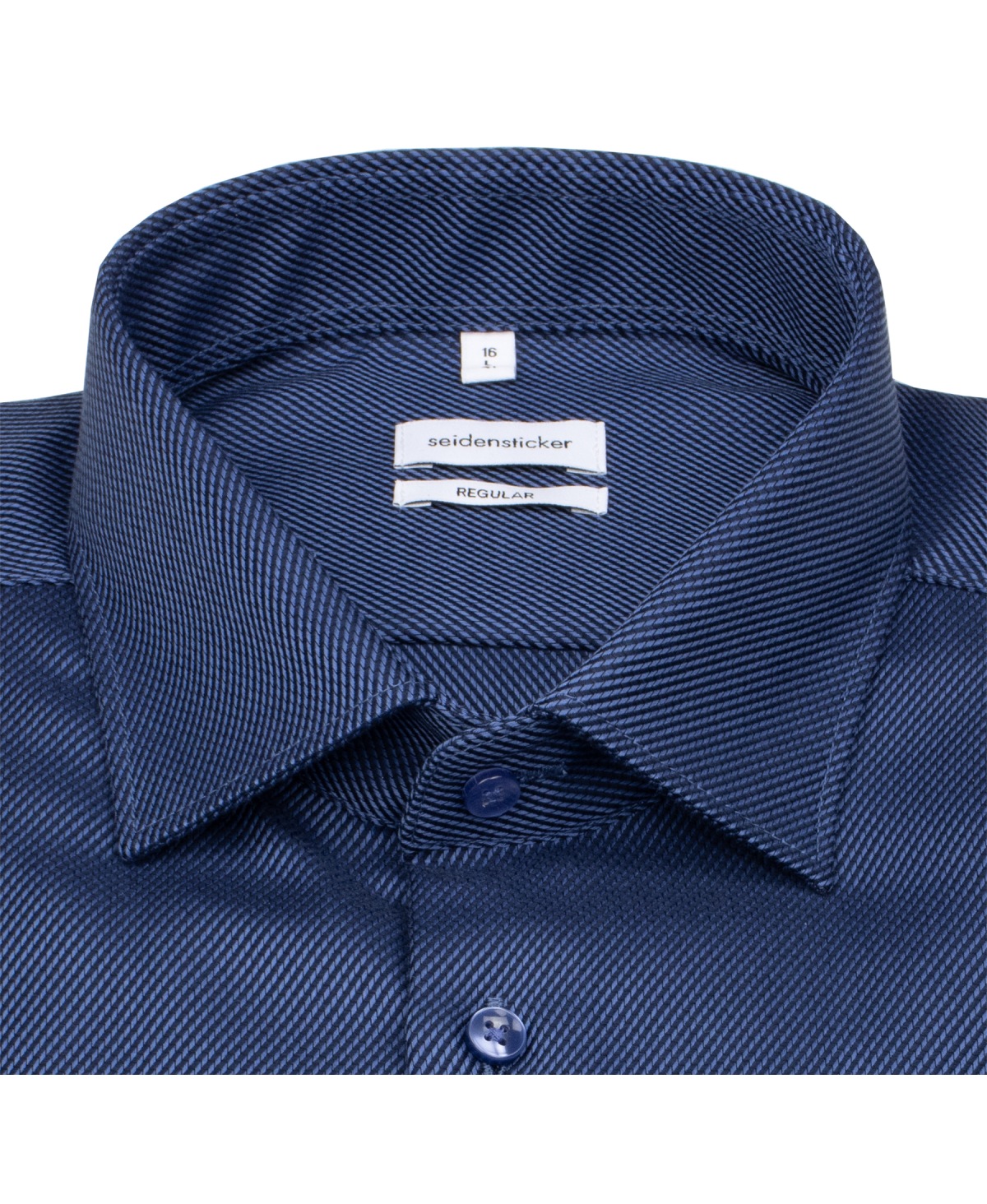 Seidensticker Chemise - Regular Fit - col Kent - fines rayures - bleu foncé / bleu