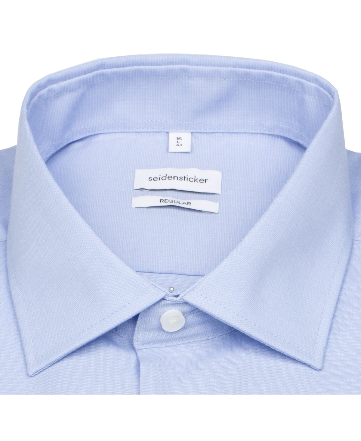 Seidensticker Hemd - Regular Fit - Kentkragen - Fil-a-Fil - hellblau