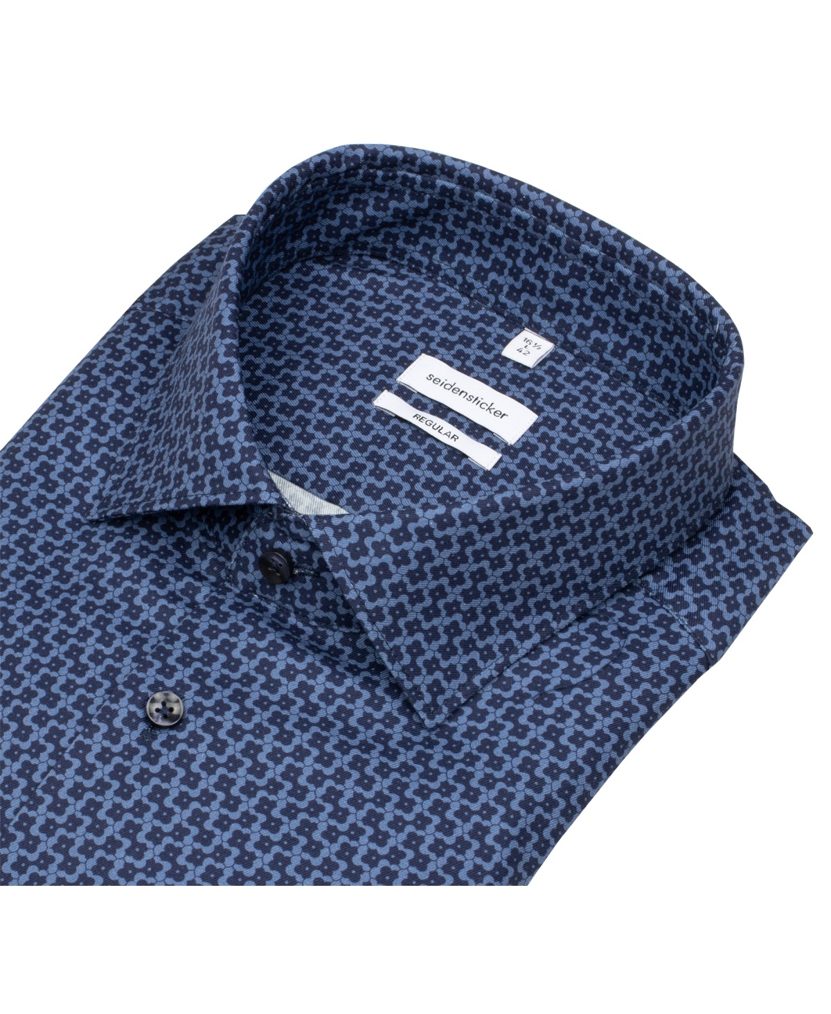 Seidensticker Chemise - Regular Fit - Col Kent - Imprimé - bleu foncé / bleu