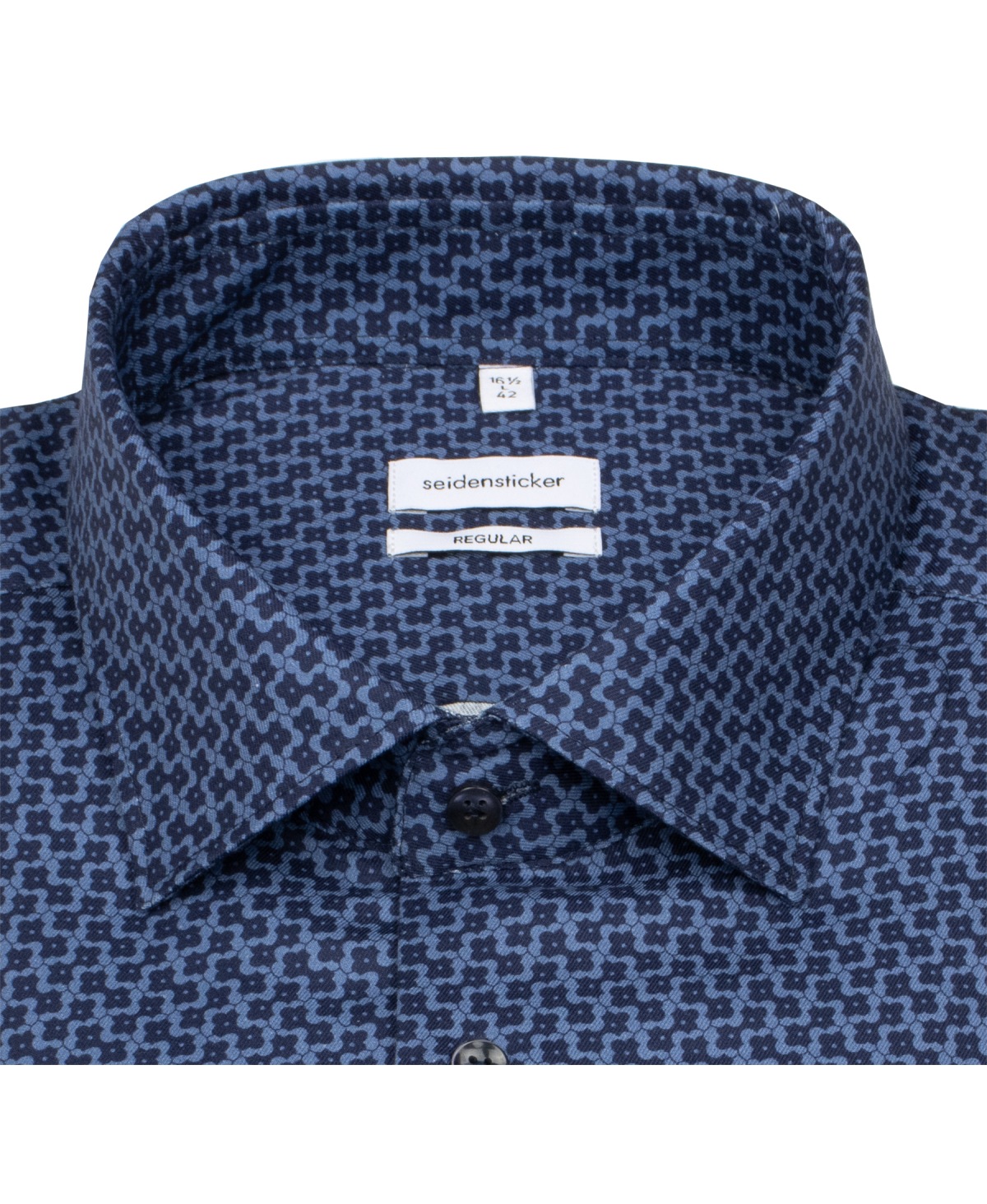 Seidensticker Chemise - Regular Fit - Col Kent - Imprimé - bleu foncé / bleu