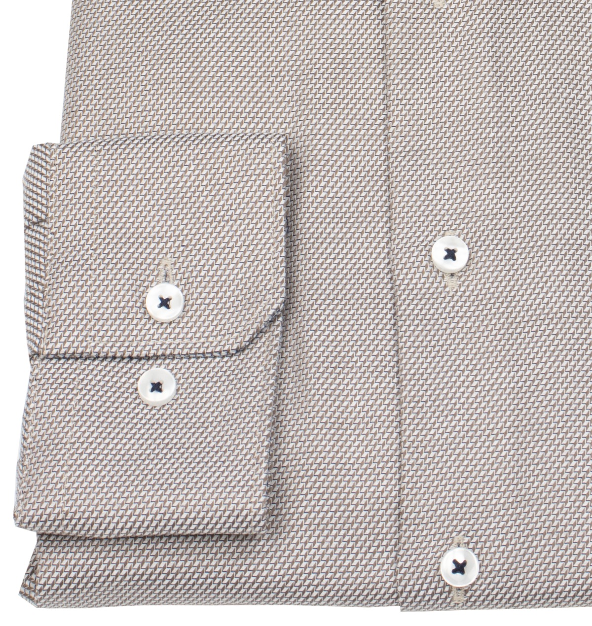 Seidensticker Chemise - Regular Fit - Col Kent - Imprimé - marron clair / blanc
