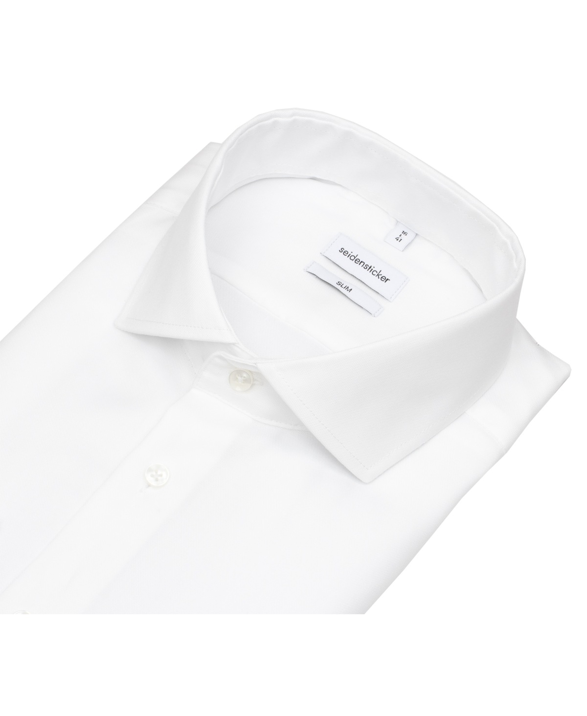 Seidensticker Chemise - Slim Fit - col requin - structure Oxford - blanc