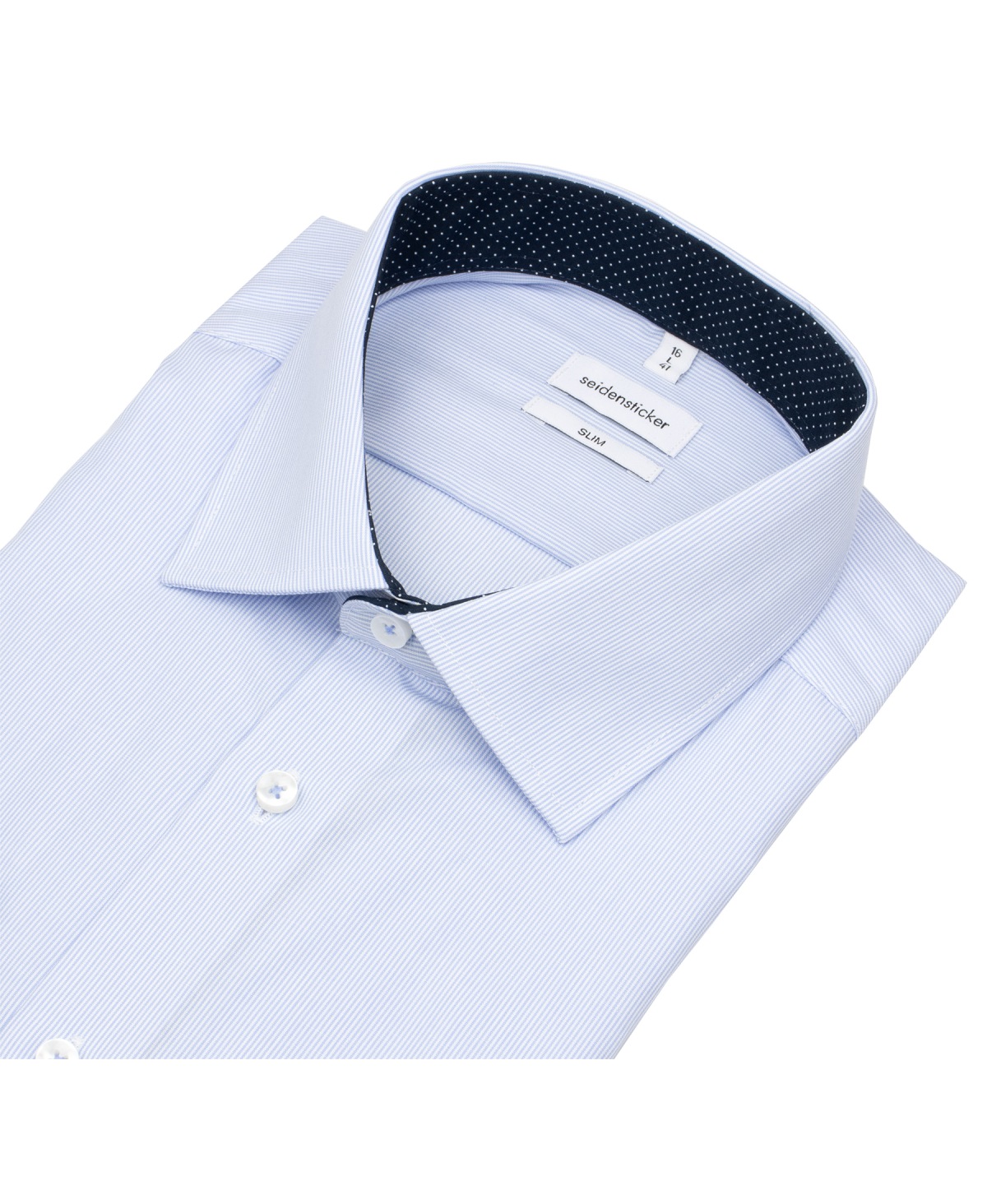 Seidensticker Hemd - Slim Fit - Kentkragen - feine Streifen - hellblau / weiß