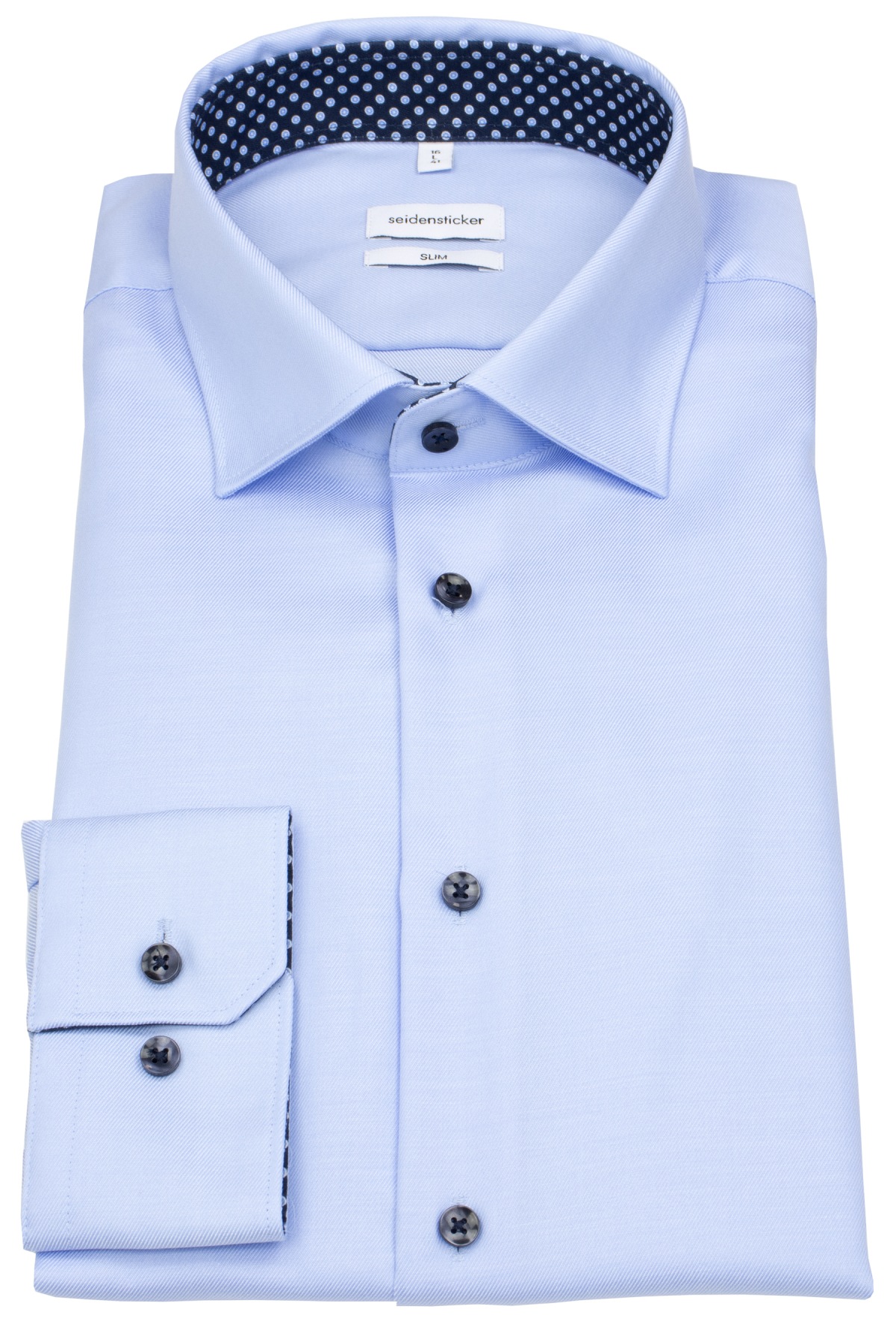 Seidensticker Chemise - Slim Fit - col Kent - boutons contrastés - bleu clair