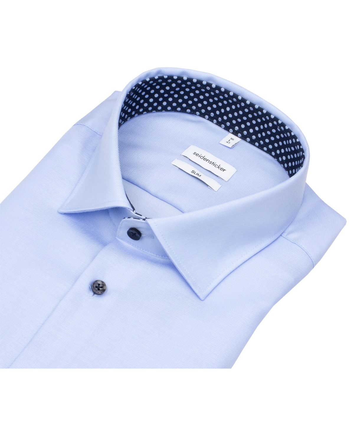 Seidensticker Chemise - Slim Fit - col Kent - boutons contrastés - bleu clair