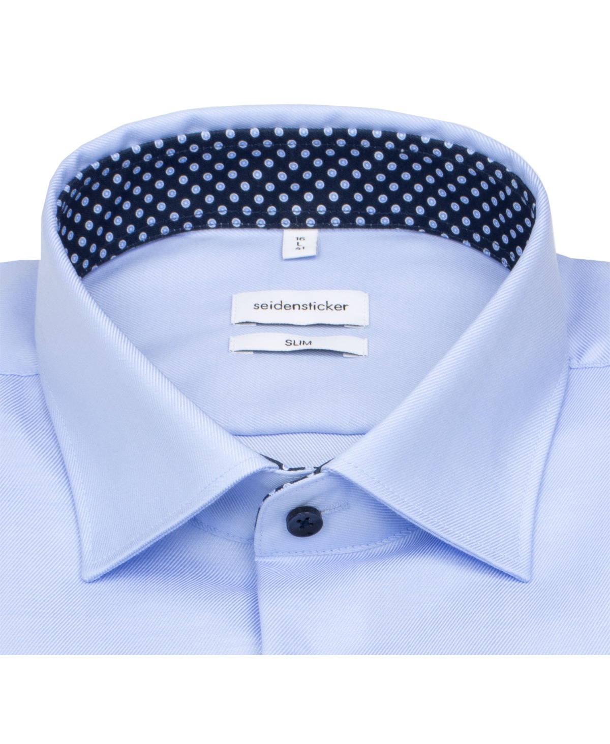 Seidensticker Chemise - Slim Fit - col Kent - boutons contrastés - bleu clair
