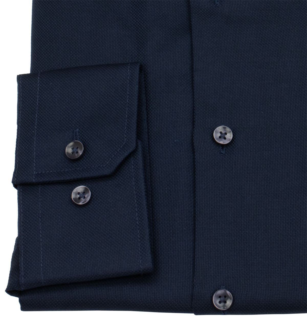 Seidensticker Hemd - Slim Fit - Kentkragen - Natté Struktur - dunkelblau
