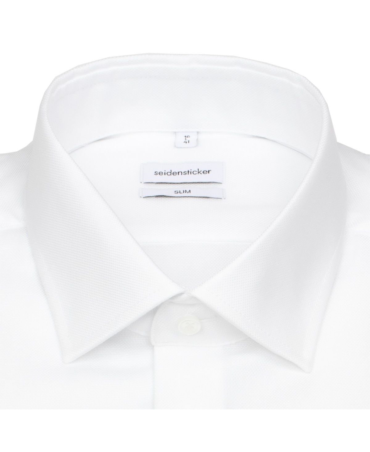 Seidensticker Hemd - Slim Fit - Kentkragen - Natté Struktur - weiß